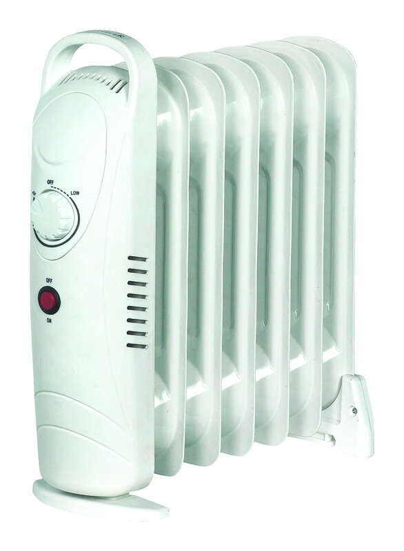2 Kw 9 Fins Netagon Modern Curved White Electric Portable Oil Filled Radiator Heater with 3 Heat Settings & Adjustable Thermostat 