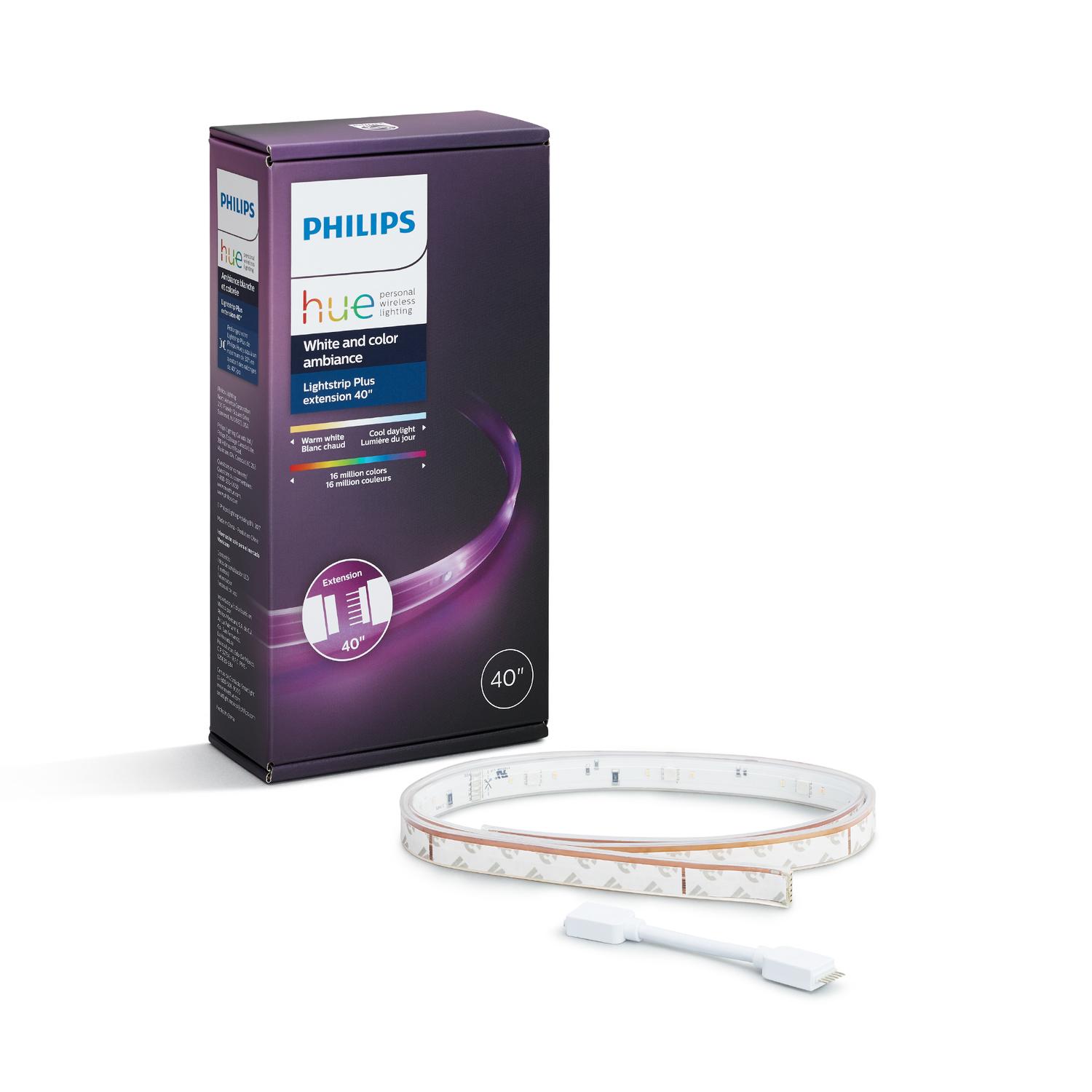 Photos - Light Bulb Philips Hue 40 in. L White LED Smart-Enabled Strip Light Extension 1 pk 555326 