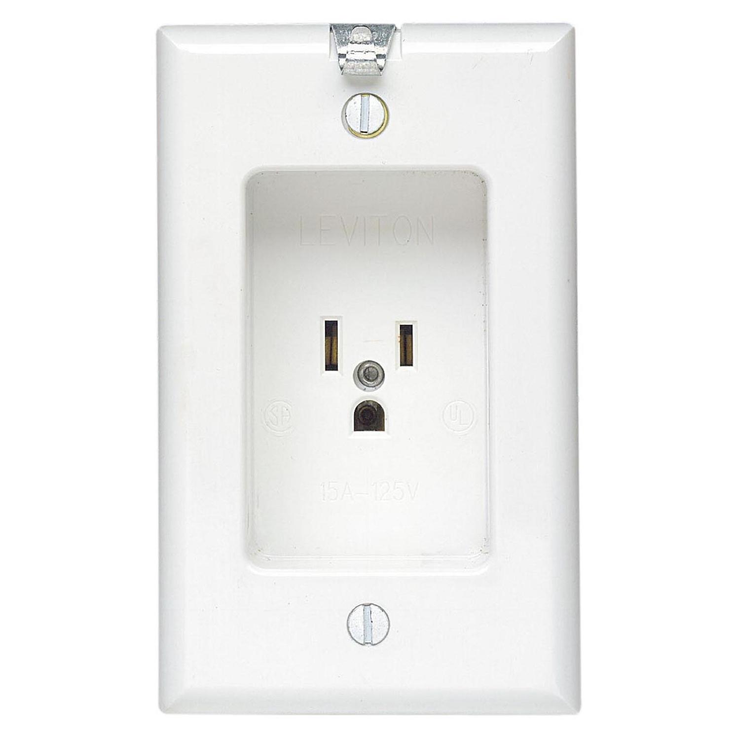 Leviton 15 amps 125 V Single White Outlet 5-15R 1 pk - 00688-00W - Electrical Switches  sku 00688-00W