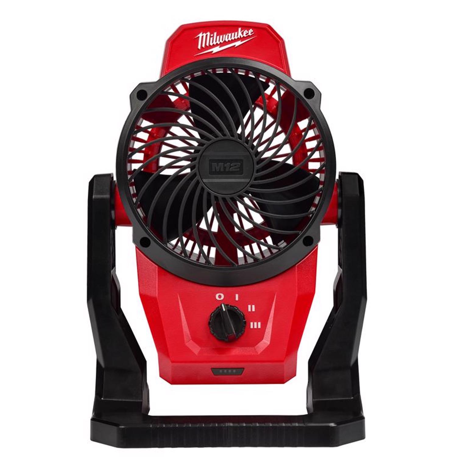 Milwaukee M12 13 in. H X 6 in. D 3 speed Cordless Jobsite Fan Mfr 0820 20 Ace Hardware