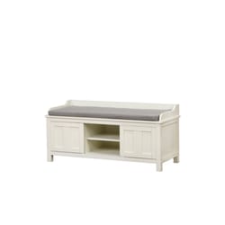 Linon Home Decor White Fabric Bench