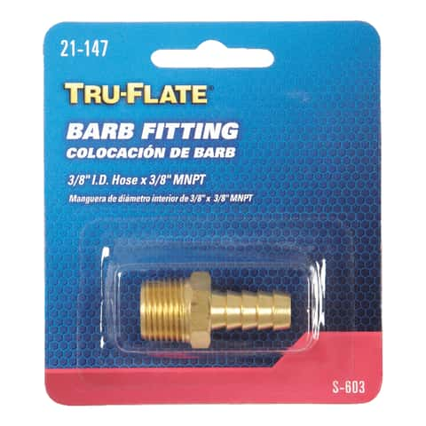 Tru-Flate Brass Barb Hose Fitting 3/8 in. Male 1 pc - Ace Hardware