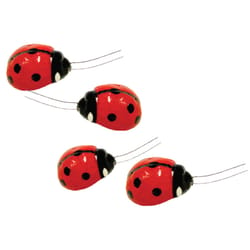 Touch of Nature Black/Red Plastic 0.75 in. H Ladybug Outdoor Decoration