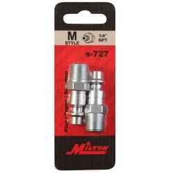 Milton Steel Air Plug 1/4 in. Male 2 pc
