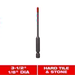 Diablo 1/8 in. X 3-1/2 in. L Carbide Tipped Tile and Stone Drill Bit Hex Shank 1 pk