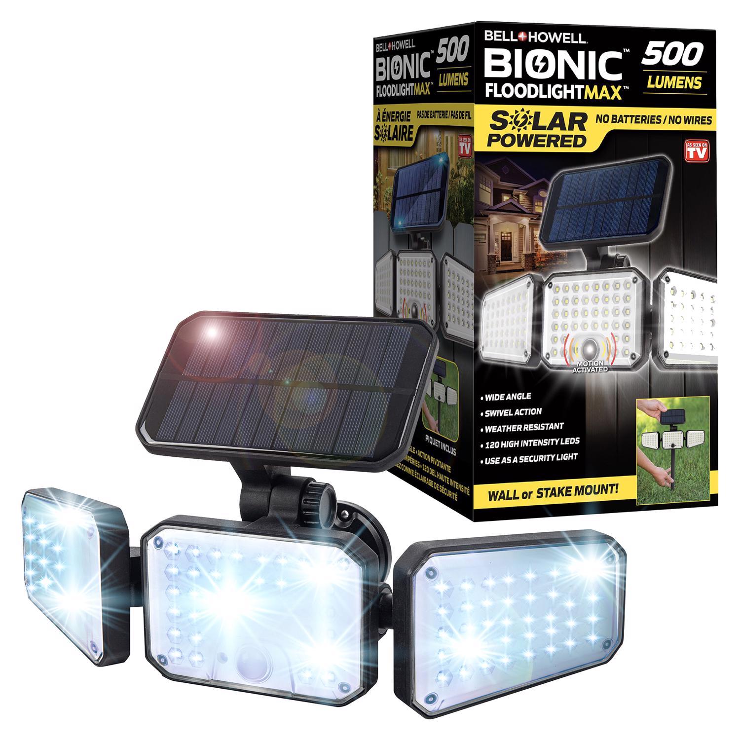 Photos - Household Switch Bell & Howell Bionic Motion-Sensing Solar Powered LED Black Floodlight 8523 