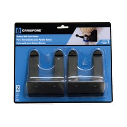 Crawford 2.68 in. L Black ABS Hollow Wall Tool Double Hanger Holder 2 pk