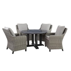 Living Accents Camas 5 pc Black Steel Dining Set Gray
