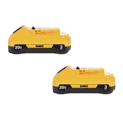 DeWalt 20V MAX DCB230-2 3 Ah Lithium-Ion Compact Battery Pack 2 pc