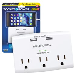 Bell & Howell Socket Power 3 outlets Surge Protector White 1680 J