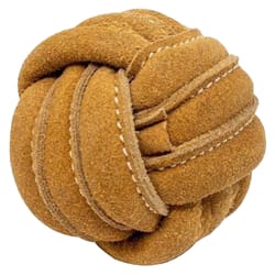 Allure Products Hugglehounds Brown Leather Ball Dog Toy Large in. 1 pk