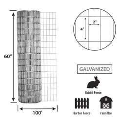 Garden Craft 60 in. H X 100 ft. L Steel Welded Wire Fence Gray