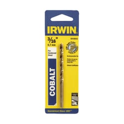 Irwin 3/16 in. X 3-1/2 in. L Cobalt Alloy Steel Drill Bit Straight Shank 1 pc