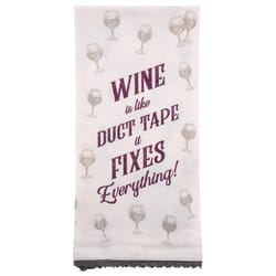 Karma Multicolored Cotton Wine and Duck Tape Tea Towel 1 pk