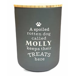 Dog Accessories Black Molly Melamine Treat Canister For Dogs
