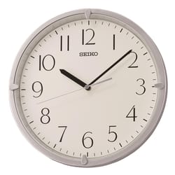 Seiko 11.8 in. L X 11.8 in. W Indoor Classic Analog Wall Clock Glass/Plastic Silver/White