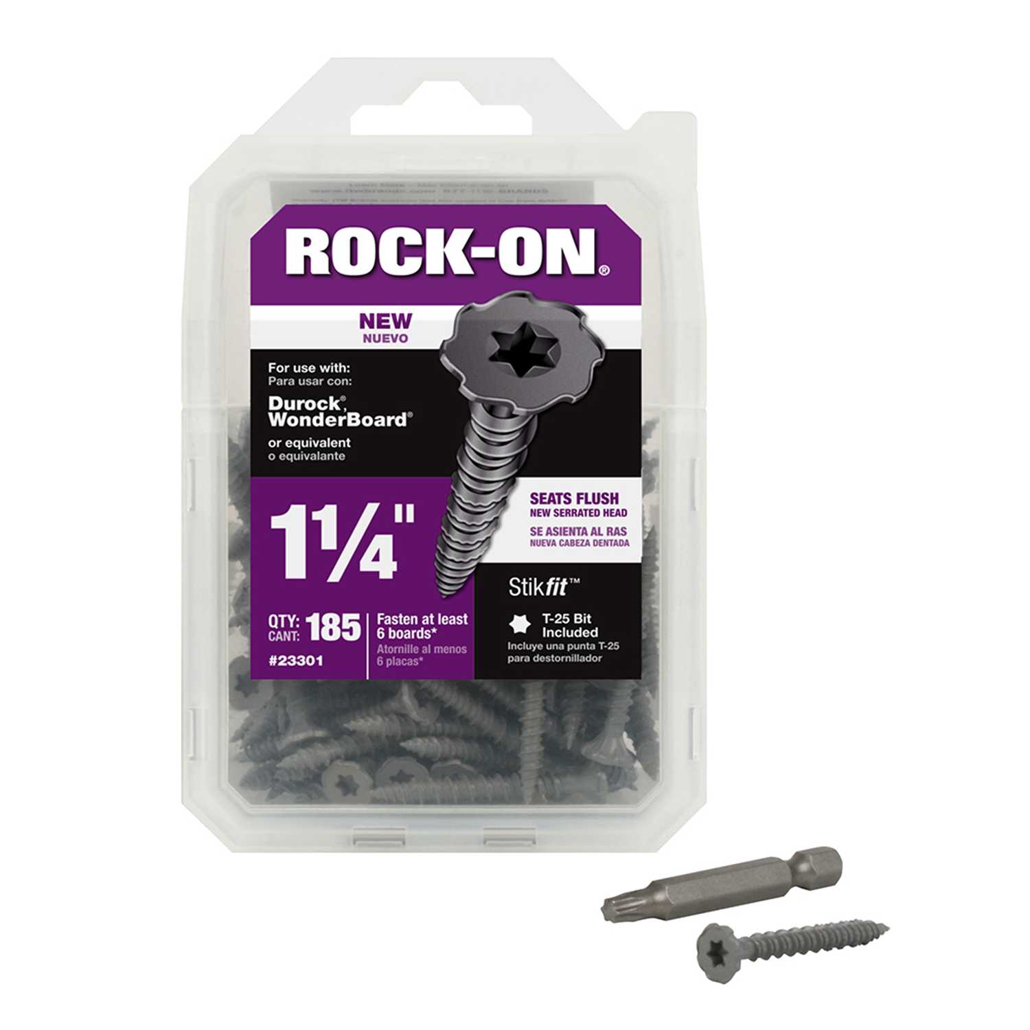 RockOn Cement Board Screws Star Serrated No. 9 x 11/4 in. L 185 per