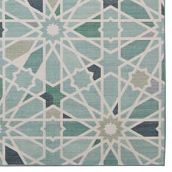 Linon Home Decor Gourley 5 ft. W X 7 ft. L Green/Ivory Mosaic Polyester Accent Rug