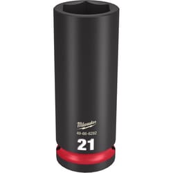 Milwaukee Shockwave 21 mm X 1/2 in. drive Metric/SAE 6 Point Deep Impact Socket 1 pc