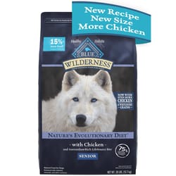 Blue Buffalo Wilderness Senior Chicken Dry Dog Food Grain Free 28 lb