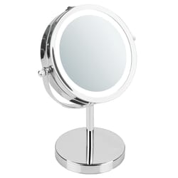 iDesign 10 in. H X 7.17 in. W Round LED Vanity Mirror Chrome