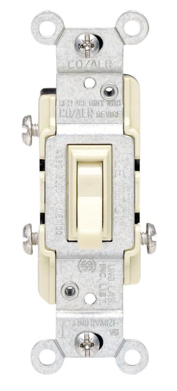 Leviton CO/ALR 15 amps Toggle Switch Ivory 1 pk - 02653-02I - Electrical Switches  sku 02653-02I