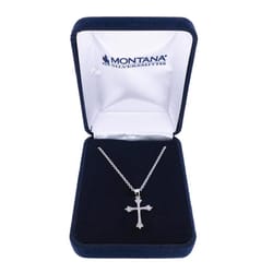 Montana Silversmiths Women's Ethereal Crystal Cross Silver Necklace Brass Water Resistant