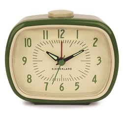 Kikkerland Design 4 in. Green Alarm Clock Analog Battery Operated