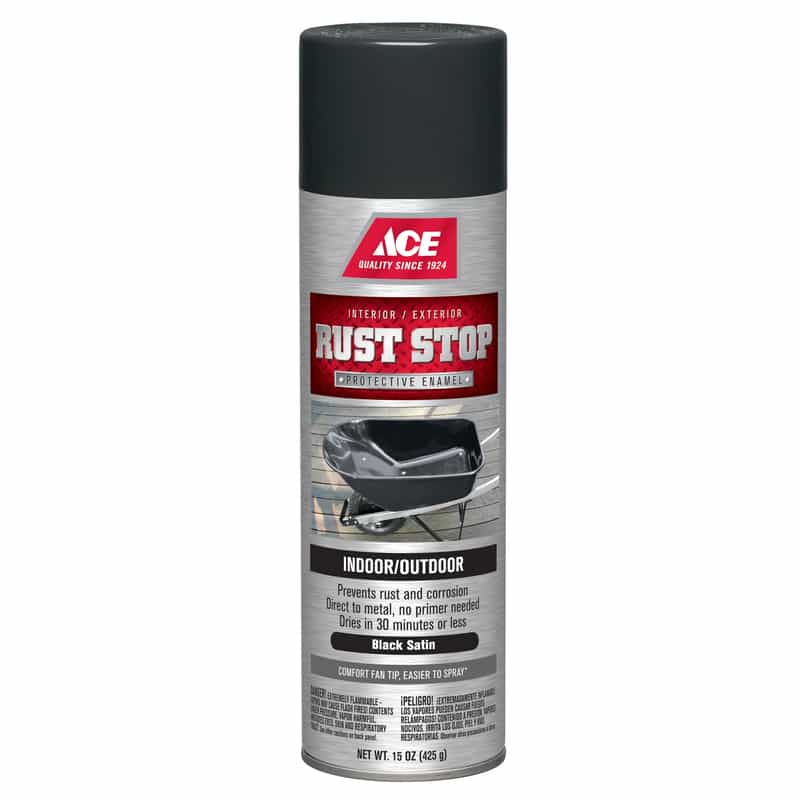 Ace Rust Stop Satin Black Spray Paint 15 oz. Ace Hardware
