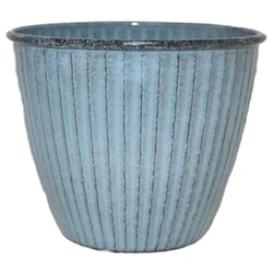 Robert Allen Ironstone Metal Planter Light Blue