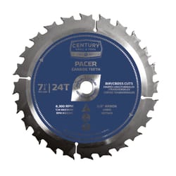 Century Drill & Tool 7-1/4 in. D X 5/8 in. Carbide Tipped Circular Saw Blade 24 teeth 1 pc