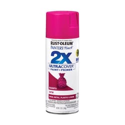 Rust-Oleum Painters Touch 2X Ultra Cover Satin Magenta Paint+Primer Spray Paint 12 oz