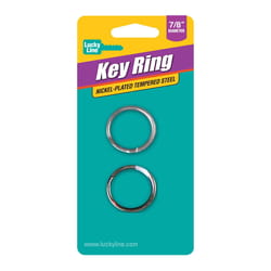 Lucky Line 7/8 in. D Nickel-Plated Steel Silver Split Key Ring