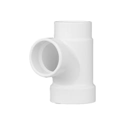 Charlotte Pipe Schedule 40 2 in. Hub X 1-1/2 in. D Hub PVC Sanitary Tee 1 pk