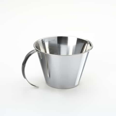 1pc Stainless Steel Measuring Cup With 3 Scale Lines: Ounce, Cup