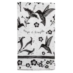 Karma Gifts Boho Black and White Cotton Hummingbird Tea Towel 1 pk