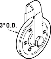 Prime-Line 3 in. D Steel Pulley/Strap and Bolt