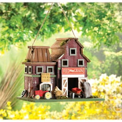 Songbird Valley Feed and Grain 8.5 in. H X 7 in. W X 10.25 in. L Wood Bird House