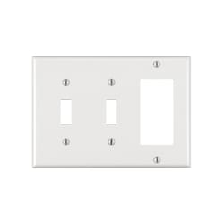 Leviton White 3 gang Thermoset Plastic Decorator/Toggle Wall Plate 1 pk