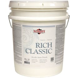 Richard's Paint Rich Classic Satin White Base Interior/Exterior Paint Exterior and Interior 5 gal