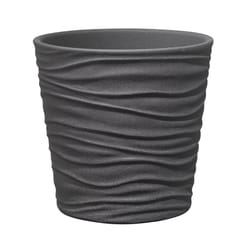 SK Pottery 5.1 in. H X 5.5 in. D Clay Sonora Ceramic Pot Anthracite