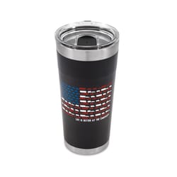 Camco Life is Better at the Campsite 20 oz U.S. Flag Print Charcoal BPA Free Insulated Tumbler with