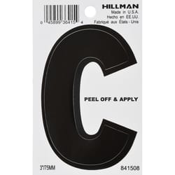 HILLMAN 3 in. Black Vinyl Self-Adhesive Letter C 1 pc