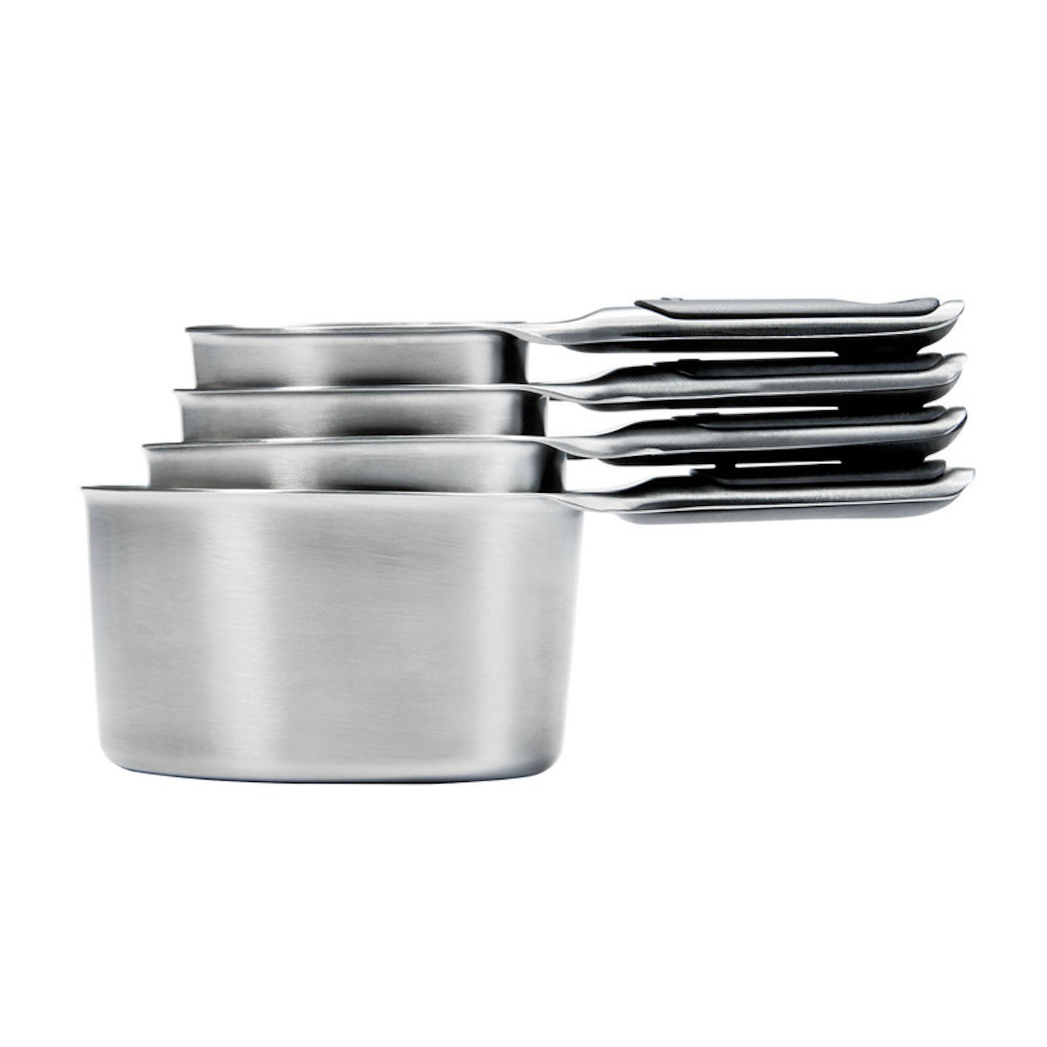 OXO Good Grips 1/4, 1/3, 1/2 , 1 cups Stainless Steel Silver Measuring Cup