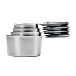 OXO Good Grips 1/4, 1/3, 1/2 , 1 cups Stainless Steel Silver Measuring Cup