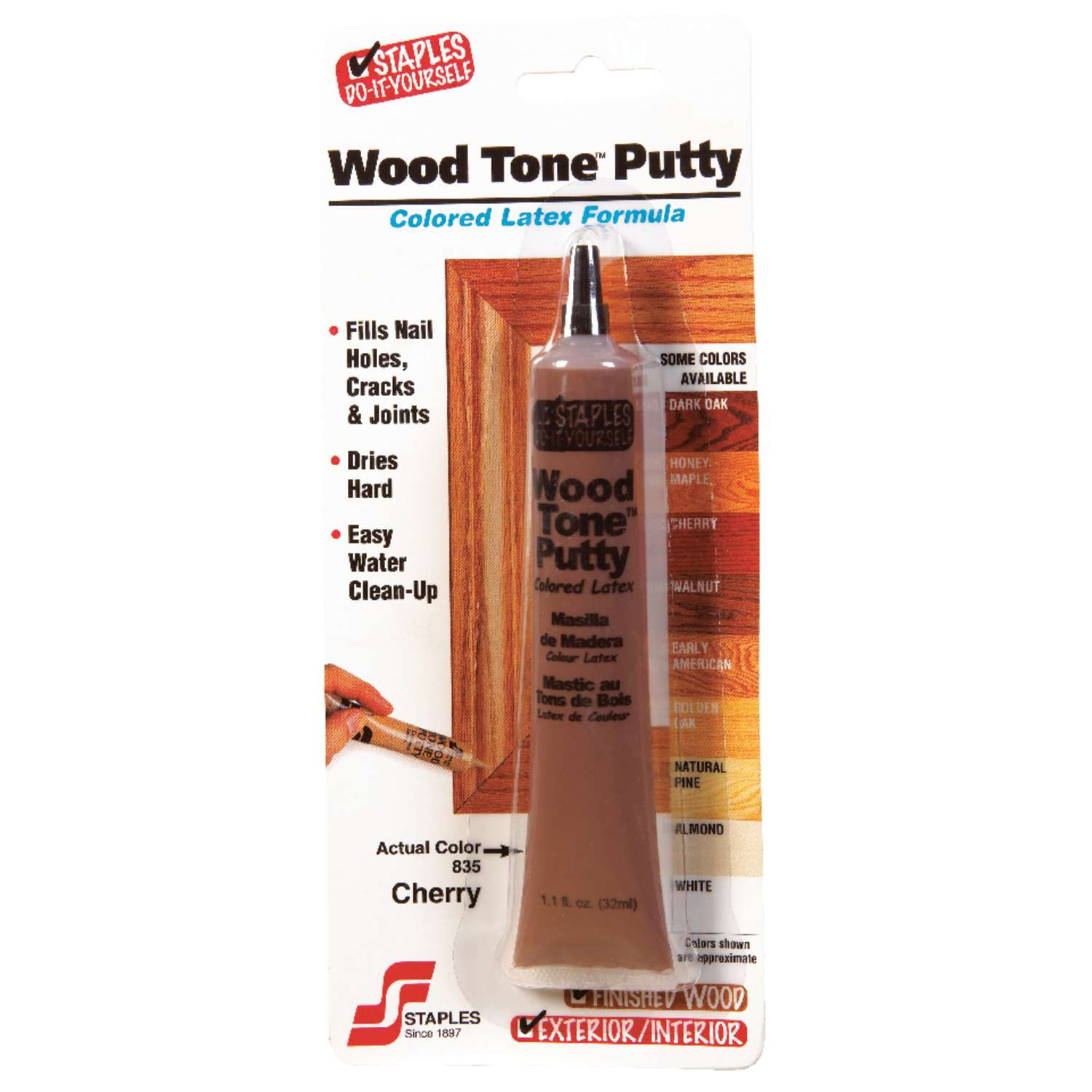 Staples Wood Tone Red Mahogany/Cherry Colored Latex Putty 1.1 oz - Ace ...