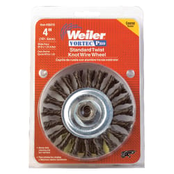 Weiler Vortec Pro 4 in. Twisted Wire Wheel Brush Carbon Steel 20000 rpm 1 pc