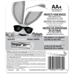 Energizer Max AA Alkaline Batteries 4 pk Carded