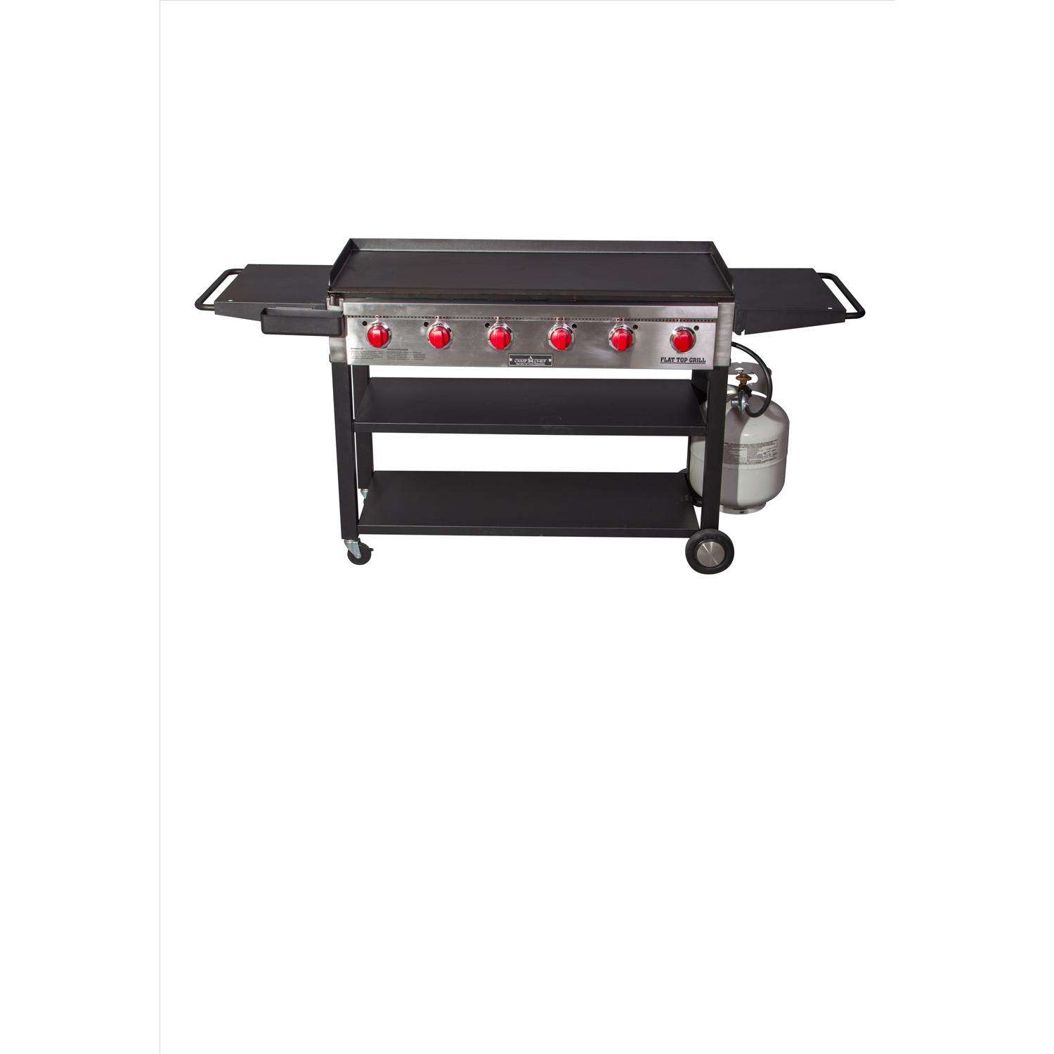 Camp Chef 6 Burner Liquid Propane Outdoor Griddle Cart Black/Silver
