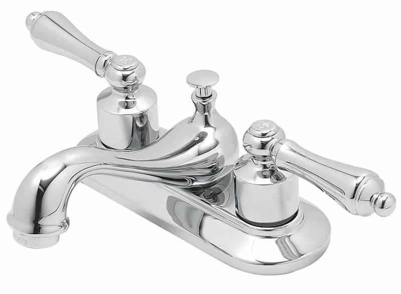 Oakbrook Essentials Chrome Two Handle Lavatory Pop Up Faucet 4 In